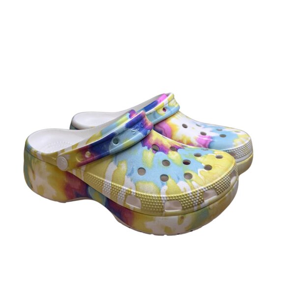 CROCS Classic Platform Clog Tie Dye Women's Size 10 - Picture 1 of 9